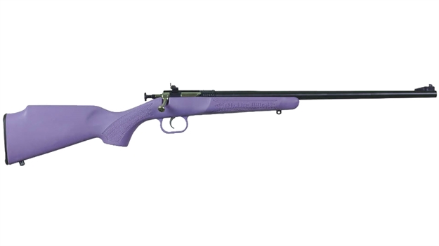 Picture of  Crickett Ksa2306 Youth  22 LR 1Rd 16.12" Blued Barrel & Receiver, Fixed Front/Adjustable Rear Peep Sights, Purple Synthetic Stock W/11.5" Lop, Rebounding Firing Pin Safety 611613023067