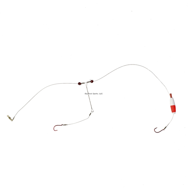 Picture of Dc's Tackle Walleye Double Rig, #2 Red Hook, 10Lb Leader, Red/White Float