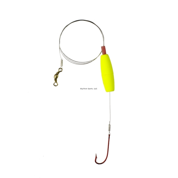 Picture of Dc's Tackle Walleye Single Rig, #2 Red Hook, 10Lb Leader, Yellow Float