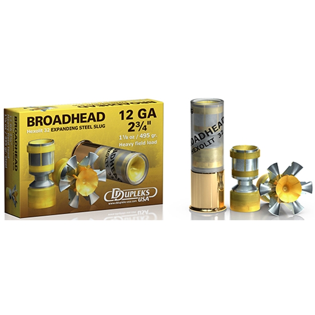 Picture of  Ddupleks Usa 12H32 Broadhead Hexolit 32 12Gauge 2.75" 1 1/8Oz Slug Shot 5 Per Box/50 Case 751007980227