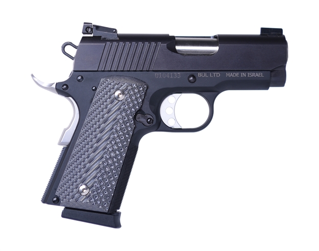 Picture of  Magnum Research De1911u 1911U  45 Acp 6+1, 3" Black Steel Bull Barrel, Matte Black Serrated Carbon Steel Slide, Black Anodized Aluminum Frame W/Beavertail, Black/Gray G10 Grip, Grip Safety, Right Hand 761226086888