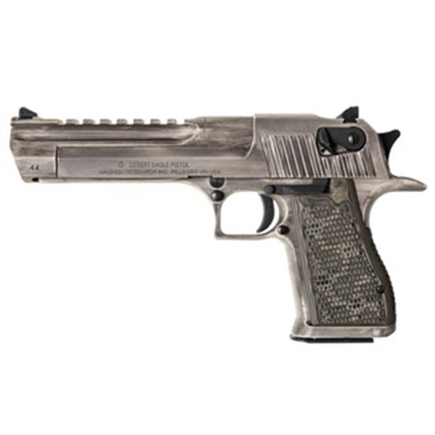 Picture of  Magnum Research De44wmd Desert Eagle Mark Xix 44 Rem Mag 6" 8+1 White Matte Distressed Cerakote Carbon Steel Frame & Slide Distressed G10 Grip 761226088035