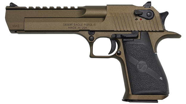 Picture of  Magnum Research De50bb Desert Eagle Mark Xix 50 AE 6" 7+1 Burnt Bronze Cerakote Carbon Steel Frame & Slide Black Rubber Grip