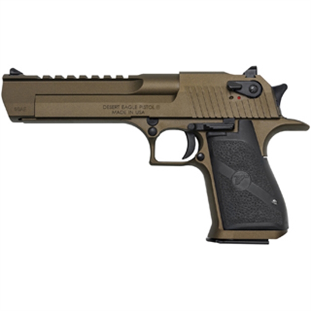 Picture of  Magnum Research De50bb Desert Eagle Mark Xix 50 AE 6" 7+1 Burnt Bronze Cerakote Carbon Steel Frame & Slide Black Rubber Grip
