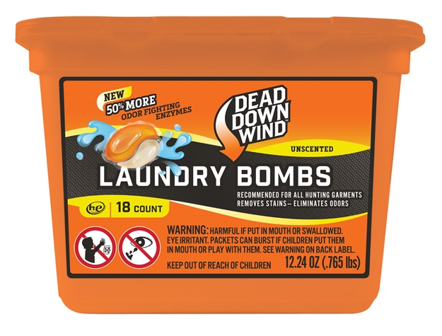 Picture of Dead Down Wind 118318 Laundry Bombs  Odor Eliminator Unscented Scent 12.24 OZ Tub 18 Count 118018