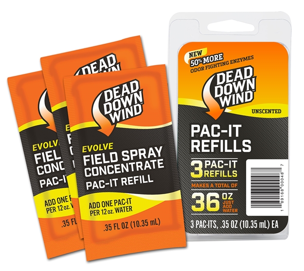 Picture of  Dead Down Wind 1310 Evolve Field Spray Pac-It Refills Cover Scent Odor Eliminator Unscented Scent 36 OZ Concentrate 189168000487