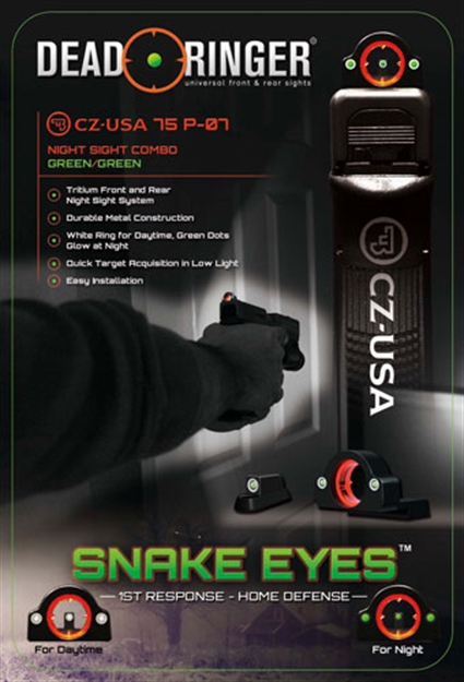 Picture of Dead Ringer Ringer Night Sight Snake Eyes Series-3 Green CZ 75/P-07
