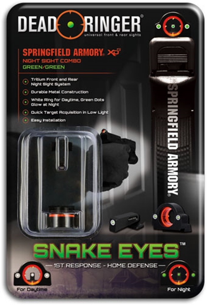 Picture of Dead Ringer Ringer Night Sight Snake Eyes Series-3 Green Spfld Xds