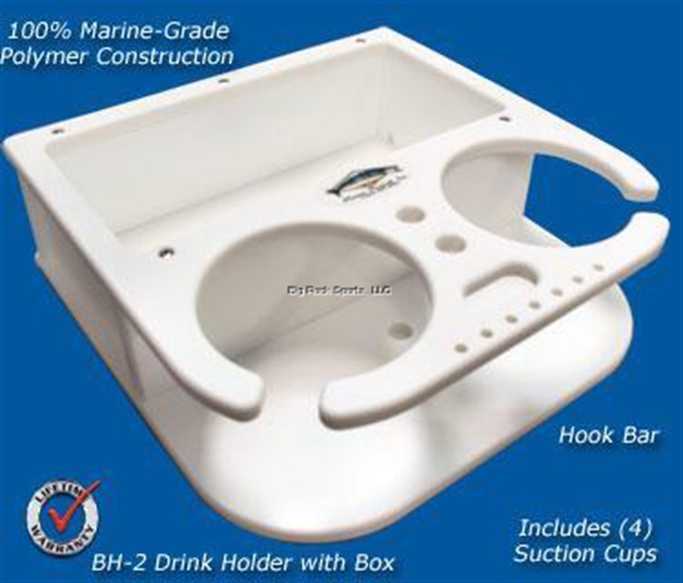 Picture of Deep Blue 2Cup Drink Holder W/ Lrg Storage Box W/Suction Cups