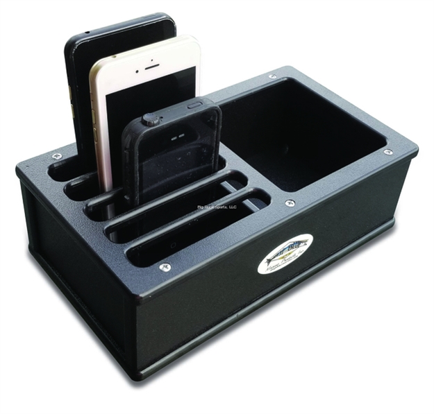 Picture of Deep Blue Cell Phone Holder (5) And Storage Box- Includes Suction Cups Black