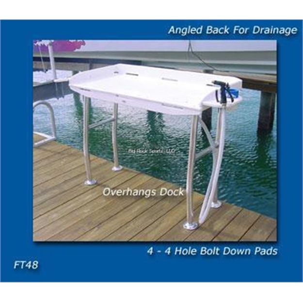Picture of Deep Blue Dockside Filet Table 48"X21" W/Aluminum Legs