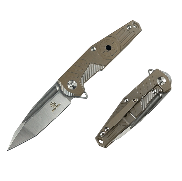 Picture of Defcon Radioactive Folder 3.25 IN Blade Brass Titanium Hndl