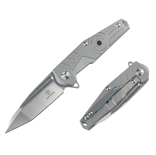 Picture of Defcon Radioactive Folder 3.25 IN Blade Gray Titanium Hndl