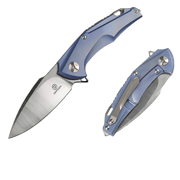 Picture of Defcon Sharks Tooth S35vn Folder 3.5In Blue Milled Titanium