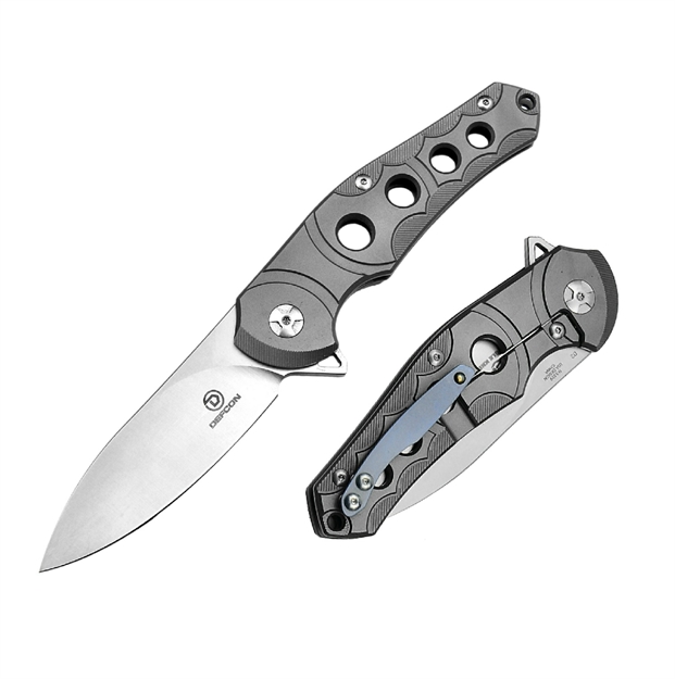 Picture of Defcon Sphere D2 Folder 3.5In Blade Gray Titanium G10 Handle