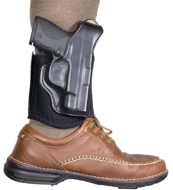 Picture of  Desantis Gunhide 014Pc02z0 Die Hard Rig  Ankle Black Leather Fits Taurus 85 Fits S&W 36 Fits S&W 60 Fits 2-2.25" Barrel Right Hand