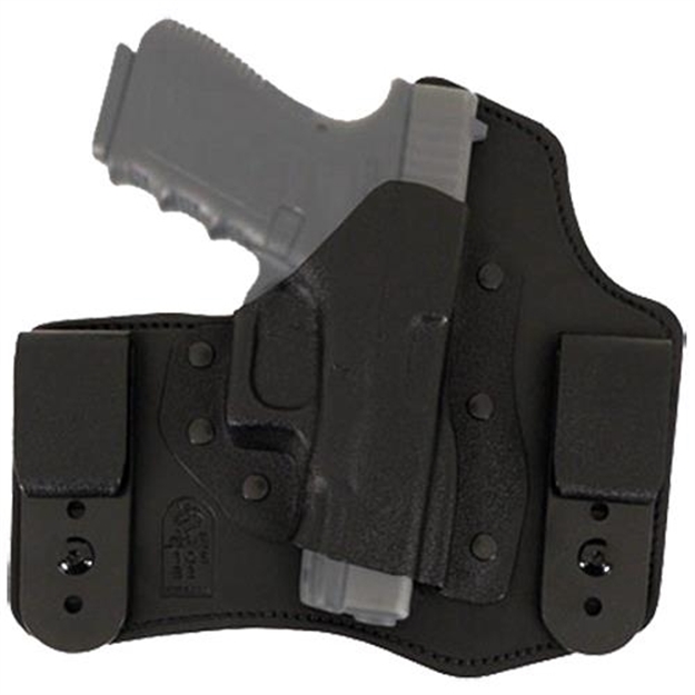 Picture of  Desantis Gunhide 105Kam9z0 Intruder  Iwb/Owb Black Leather Belt Clip Fits S&W M&P Compact 9/40 3.50" Barrel Right Hand