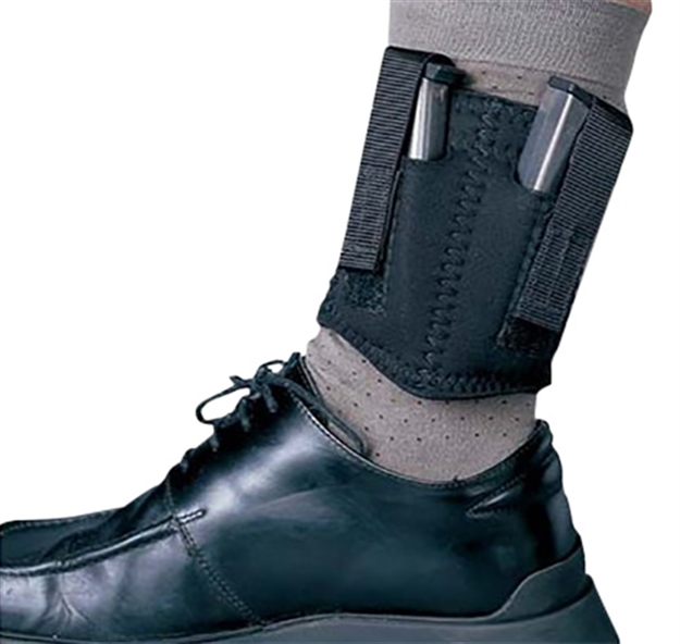 Picture of  Desantis Gunhide N81bjzzz0 Ankle Double Mag Pouch  Double Black Neoprene Ankle Compatible W/ 9Mm Compatible W/ 40 Ambidextrous Hand