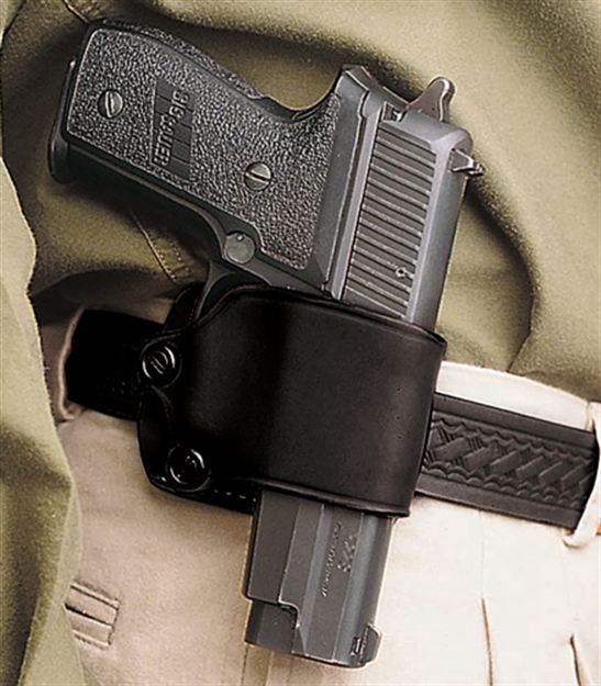 Picture of Desantis Yaqui Slide Holster RH Leather Large SA Autos Blk! 023BASAZ0