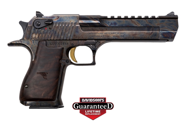 Picture of  Magnum Research De44ch Desert Eagle Mark Xix 44 Rem Mag 6" 8+1 Color Case Hardened Carbon Steel With Clear Cerakote Frame & Slide Walnut With Engraved Desert Eagle Logo Grip 761226088400