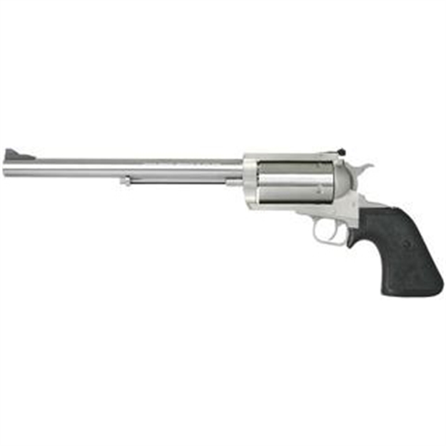 Picture of  Magnum Research Bfr500sw10 Bfr Long Cylinder Large Frame 500 S&W Mag 5 Shot, 10" Brushed Stainless Steel Barrel, Cylinder & Frame, Black Rubber Grip, Exposed Hammer 761226033165