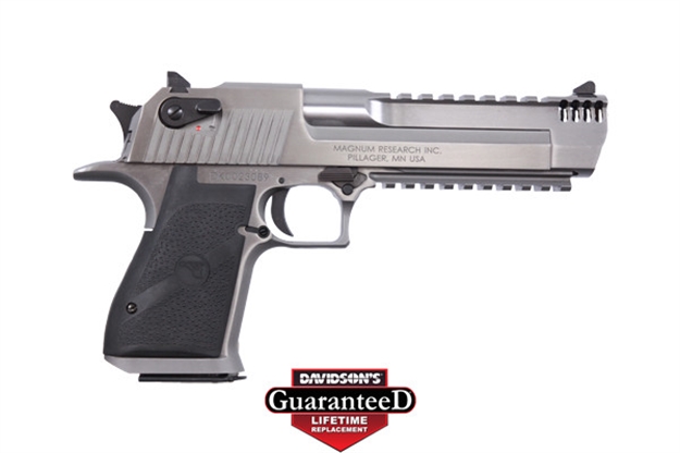 Picture of  Magnum Research De50srmb Desert Eagle Mark Xix 50 AE 6" With Muzzle Brake 7+1 Overall Stainless Steel Black Rubber Grip
