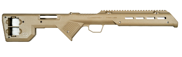 Picture of Desert Tech Trk22fde Trek-22 Rifle Chassis Flat Dark Earth Synthetic Fixed Bullpup Fits Ruger 10/22 26.75" Oal TRK-22-FDE 813865027002