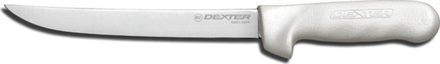 Picture of Dexter Sani-Safe 8" Wide Fillet Knife, White Sure Grip Handle, Clam S138PCP