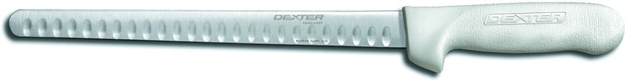 Picture of Dexter Sani-Safe 10" Narrow Duo-Edge Slicer, White Sure Grip Handle, Clam