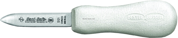 Picture of Dexter Sani-Safe 2 3/4" Oyster Knife New Haven Pattern, White Sure Grip Handle