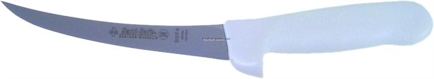 Picture of Dexter Sani-Safe 6" Flexible Curved Boning Knife, White Sure Grip Handle, Clam