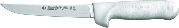 Picture of Dexter Sani-Safe 6" Wide Boning Knife, White Sure Grip Handle, Clam
