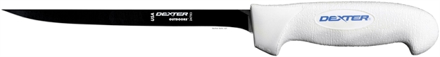 Picture of Dexter Sofgrip 7" Narrow Coated Flexible Fillet Knife, Saltwater Resistant, White Handle, Clam