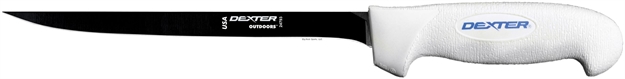 Picture of Dexter Sofgrip 8" Narrow Coated Flexible Fillet Knife, Saltwater Resistant, White Handle, Clam