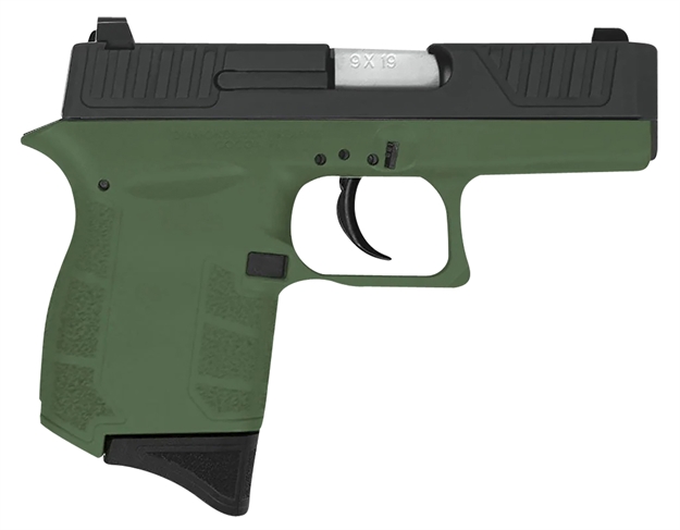 Picture of  Diamondback Db0200p101 Db9 Gen4 Micro-Compact Frame 9Mm Luger 6+1, 3.10" Stainless Steel Barrel, Black Nitride Serrated Stainless Steel Slide, OD Green Polymer Frame & Grip