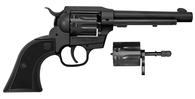 Picture of  Diamondback Db053ca001 Sidekick  22 Lr/22 Mag 9 Shot, 5.50" Black Cerakote Steel Barrel & Cylinder, Black Cerakote Zinc Alloy Frame, Black Checkered Gfn Grip, Exposed Hammer, Hammer Safety 810035756052
