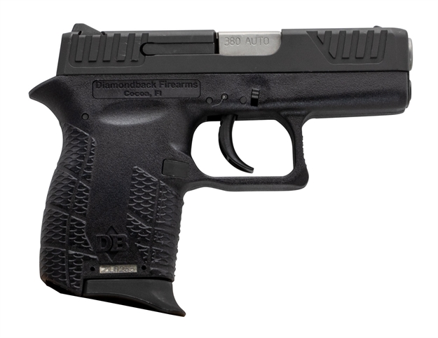 Picture of Diamondback Db380vl Db380  
380 Automatic Colt Pistol (Acp) Double 2.8" 6+1 Black Polymer W/Viridian Laser Grip Black Polymer Frame Black Slide