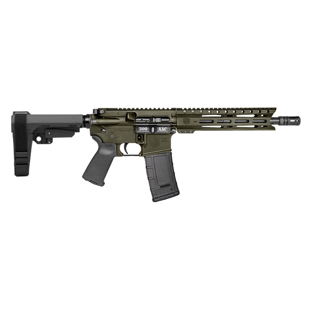 Picture of  Diamondback Db1916b101 Db15  300 Aac 30+1 10" OD Green Cerakote Heavy Barrel 9" M-Lok Handguard 7075-T6 Aluminum Sba3 Brace Magpul Moe Grip