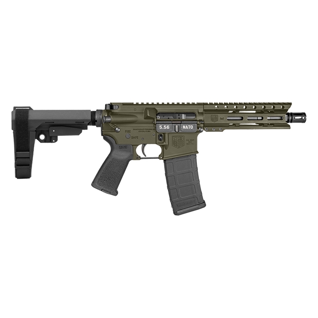 Picture of  Diamondback Db1913k101 Db15  5.56 Nato 30+1 7" Black Nitride Heavy Threaded Barrel, OD Green Cerakote Picatinny Rail Aluminum Receiver, 6" M-Lok Handguard, SB Tactical Brace & Black Magpul Moe Grip