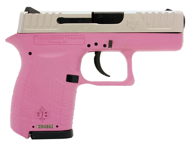 Picture of Diamondback Db9hpex Db9 Micro-Compact Double 9Mm Luger 3" 6+1 Pink Polymer Grip/Frame Grip Nickel Boron
