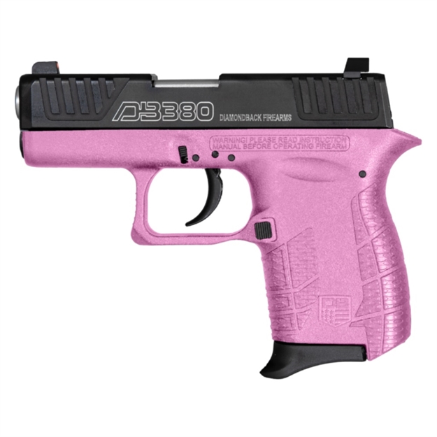 Picture of  Diamondback Db0100e112 Db380 Gen4 Micro-Compact Frame 380 Acp 6+1, 2.80" Stainless Steel Barrel, Nickel Boron Serrated Stainless Steel Slide, Pink Polymer Frame W/Beavertail & Grip 810035753372