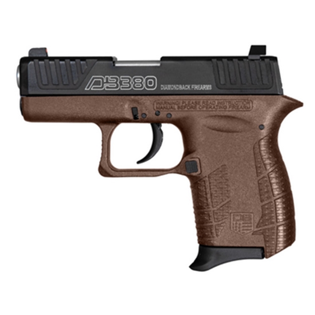 Picture of  Diamondback Db0100e072 Db380 Gen4 Micro-Compact Frame 380 Acp 6+1, 2.80" Stainless Steel Barrel, Black Nitride Serrated Stainless Steel Slide, Midnight Bronze Polymer Frame W/Beavertail & Grip