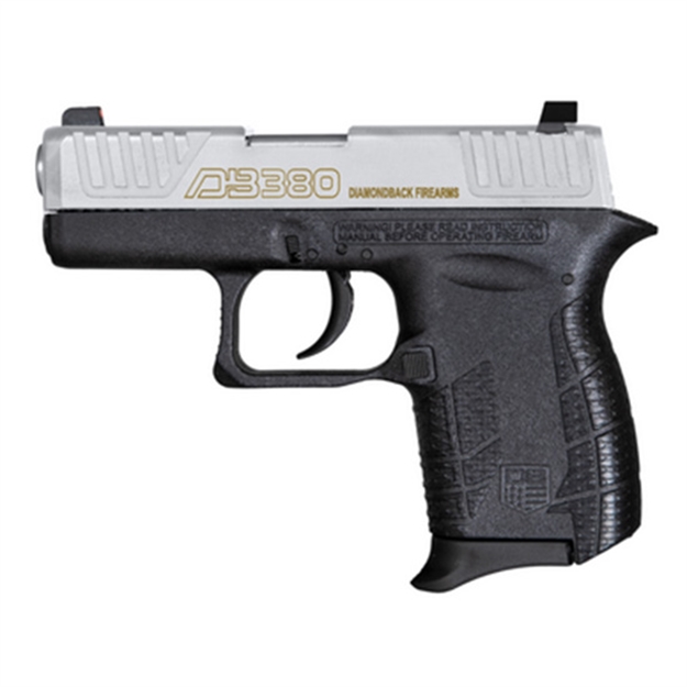 Picture of  Diamondback Db0100e022 Db380 Gen4 Micro-Compact Frame 380 Acp 6+1, 2.80" Stainless Steel Barrel, Nickel Boron Serrated Stainless Steel Slide, Black Polymer Frame W/Beavertail & Grip 810035753341