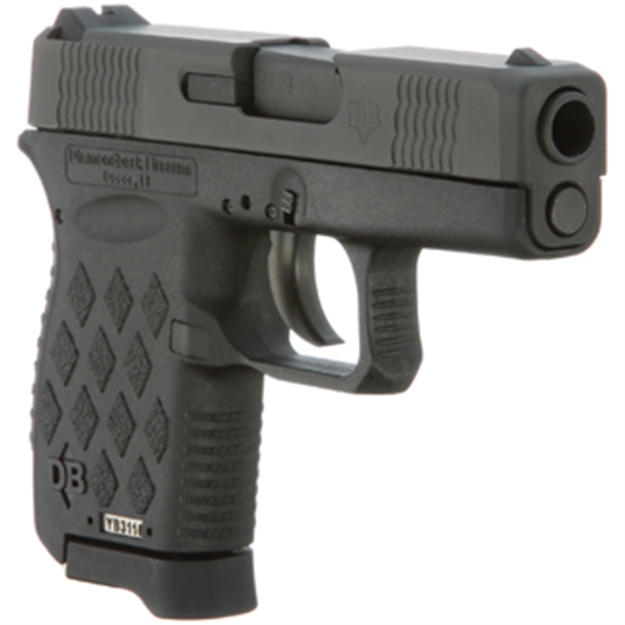 Picture of  Diamondback Db0200p001 Db9 Gen4 Micro-Compact Frame 9Mm Luger 6+1, 3.10" Stainless Steel Barrel, Black Serrated Stainless Steel Slide, Black Polymer Frame W/Beavertail & Grip