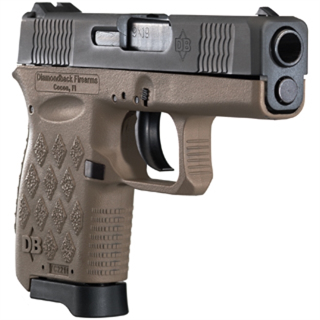 Picture of  Diamondback Db0200p061 Db9 Gen4 Micro-Compact Frame 9Mm Luger 6+1, 3.10" Stainless Steel Barrel, Black Nitride Serrated Stainless Steel Slide, Flat Dark Earth Polymer Frame & Grip