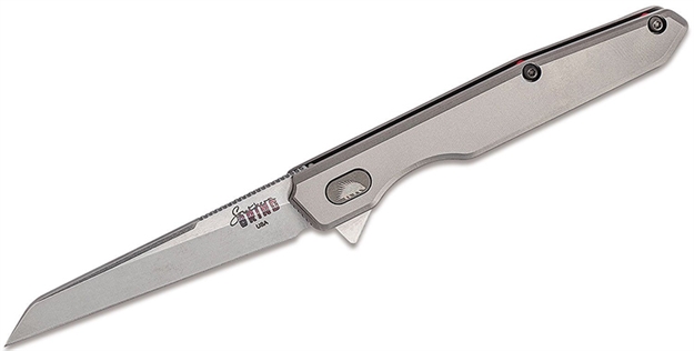 Picture of  Southern Grind Sg08050011 Quill  3.50" Folding Tanto Plain Stonewashed S35vn SS Blade, Silver Titanium Handle 817055021641