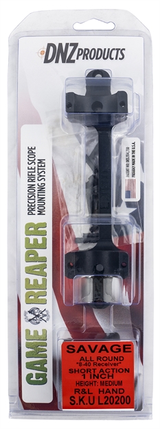 Picture of  Dnz L20200 Game Reaper-Savage Scope Mount/Ring Combo Matte Black 1"