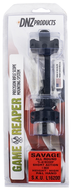 Picture of  Dnz L16200 Game Reaper-Savage Scope Mount/Ring Combo Matte Black 1" 810037212358