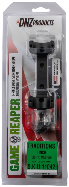 Picture of  Dnz 11042 Game Reaper-Traditions Scope Mount/Ring Combo Matte Black 1" 879956001474