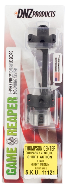 Picture of  Dnz 11121 Game Reaper Scope Mount/Ring Combo Matte Black 1" Tube Fits Tca Venture/Compass Short Action Rifle, Medium Rings 879956005878